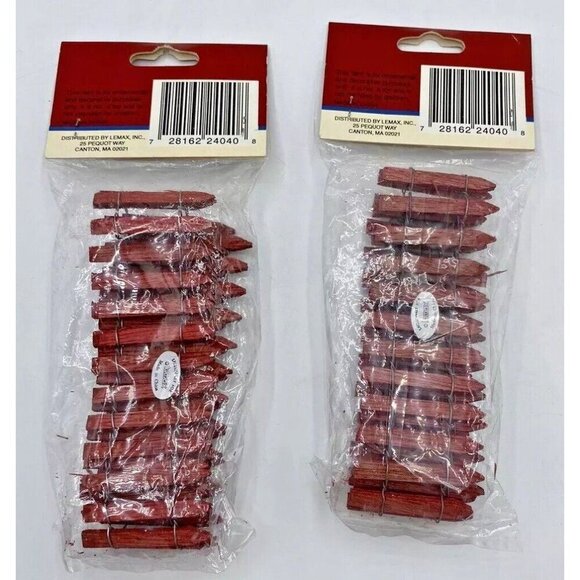 Vtg 90s Lemax Wired Wooden Fence Lot 2 Christmas Village 18 In Holiday Retro - Picture 2 of 11